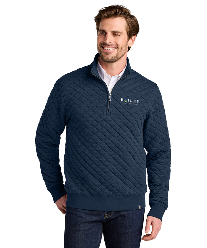 Navy Brooks Brothers® Diamond Quilt 1/4-Zip