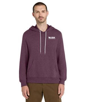 DUSK LOGO Unisex Heather Maroon Bella+Canvas Soft Hoodie