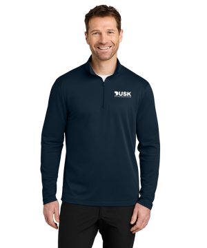 DUSK LOGO Navy Performance Pique 1/4-Zip