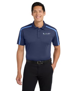 Silk Touch Navy Performance Colorblock Stripe Polo
