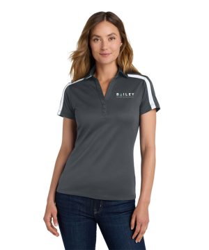 Women's Grey Silk Touch Performance Colorblock Stripe Polo