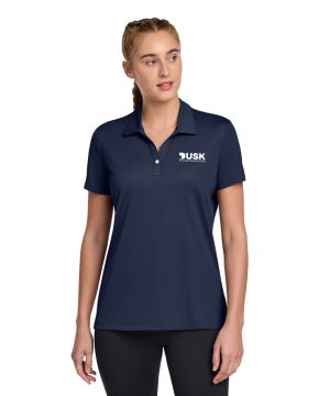 DUSK LOGO Women's Navy UV Micropique Polo
