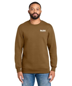 DUSK LOGO Brown Fleece Heavyweight Crewneck Sweatshirt