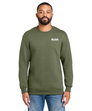DUSK LOGO Olive Fleece Heavyweight Crewneck Sweatshirt