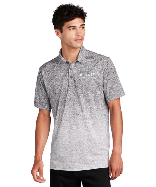 White/Grey Ombre Heather Polo