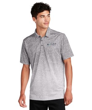 White/Grey Ombre Heather Polo